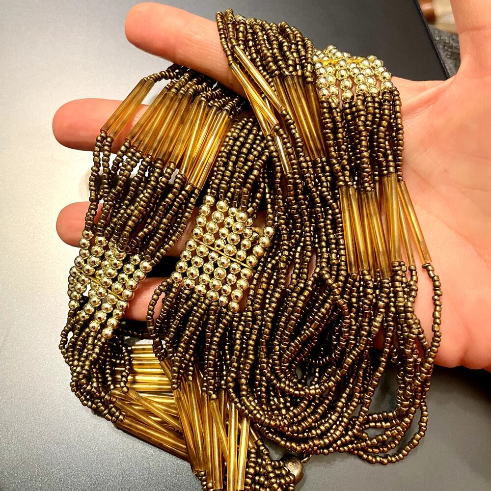 Boho Gold Beaded Layered Necklace - Picture 7 of 7